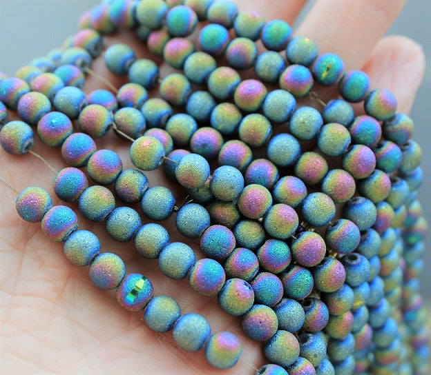 1 Pound BULK Glass Beads Assorted Mix 4mm-18mm Crackle Beads Lot
