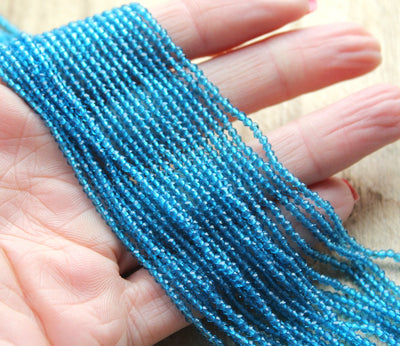 2mm Round Faceted Glass Beads ~ Steel Blue ~ approx. 180 beads / string