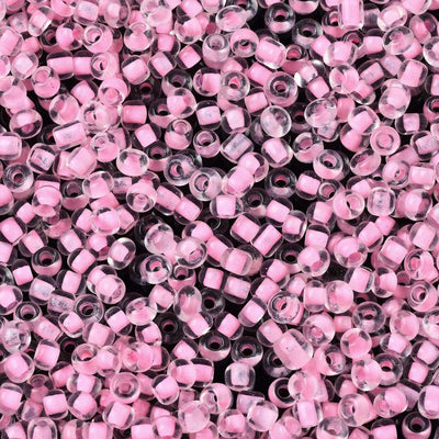 3mm Seed Beads ~ 20g ~ Inside Colours Pink Lined