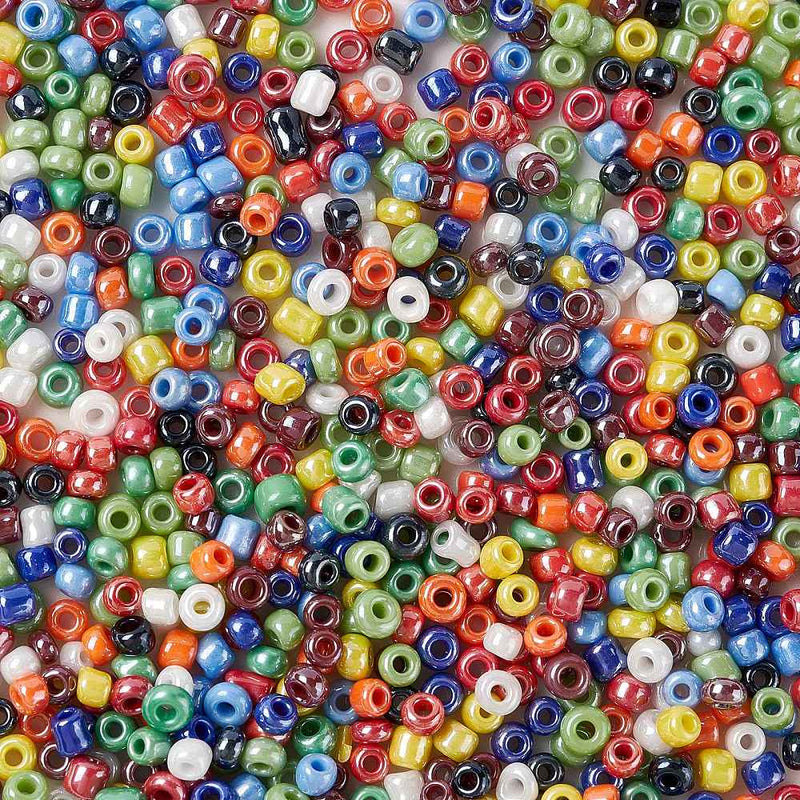 2mm Seed Beads ~ 20g ~ Mixed Lustred Colours