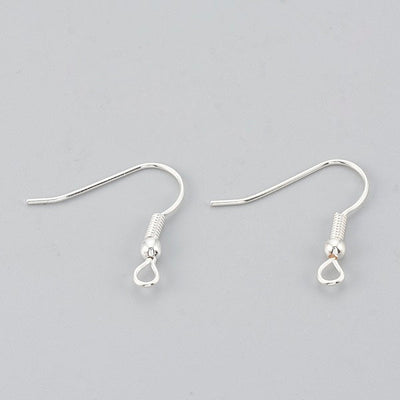10 Pairs of Silver Plated Fish Hook Ear Wires