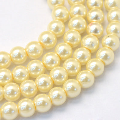 1 Strand of 3mm Round Glass Pearl Beads ~ Champagne ~ approx. 190 beads