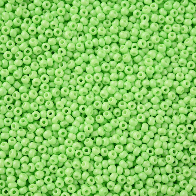 FGB Seed Beads ~ Size 11/0 ~ Opaque Light Green ~ 20 grams