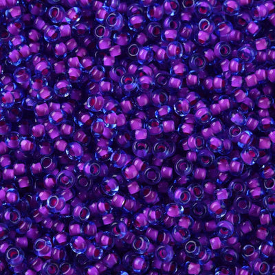 FGB Seed Beads ~ Size 11/0 ~ Inside Colours - Blue / Fuchsia. ~ 20 grams