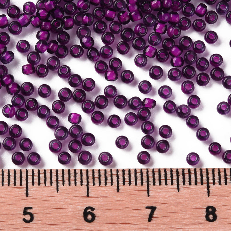 FGB Seed Beads ~ Size 11/0 ~ Inside Colours Red Violet ~ 20 grams