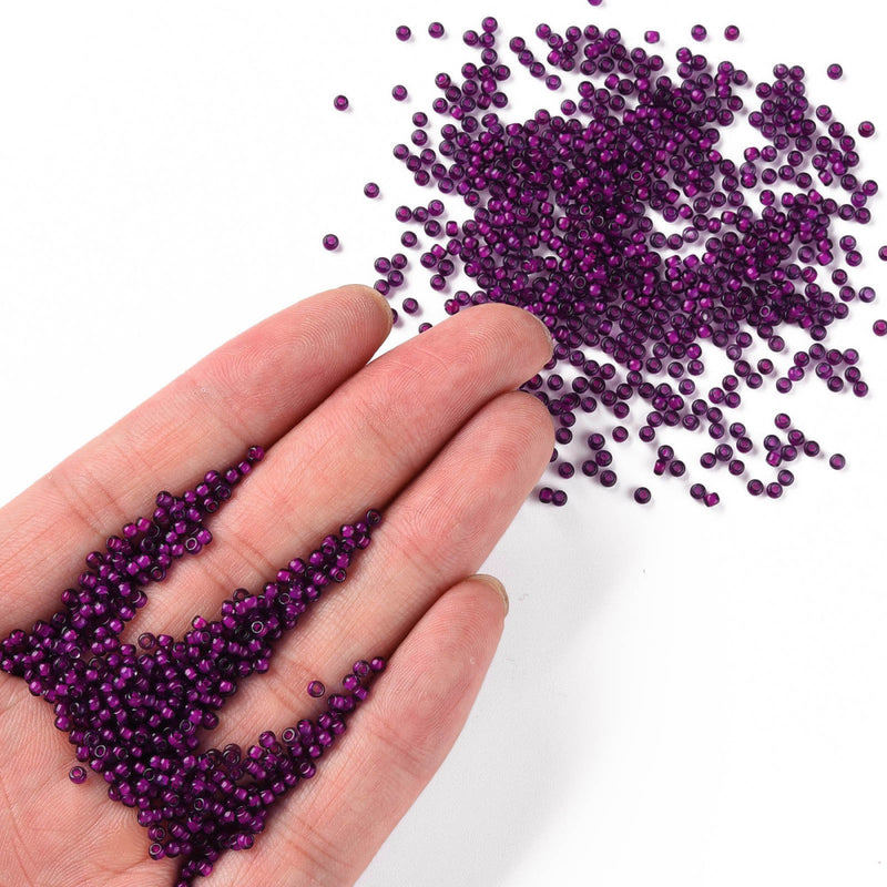 FGB Seed Beads ~ Size 11/0 ~ Inside Colours Red Violet ~ 20 grams