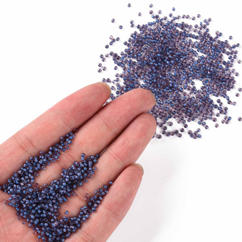 FGB Seed Beads ~ Size 11/0 ~ Inside Colours - Blueberry ~ 20 grams