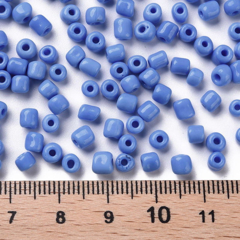 4mm Seed Beads ~ 20g ~ Opaque Cornflower Blue