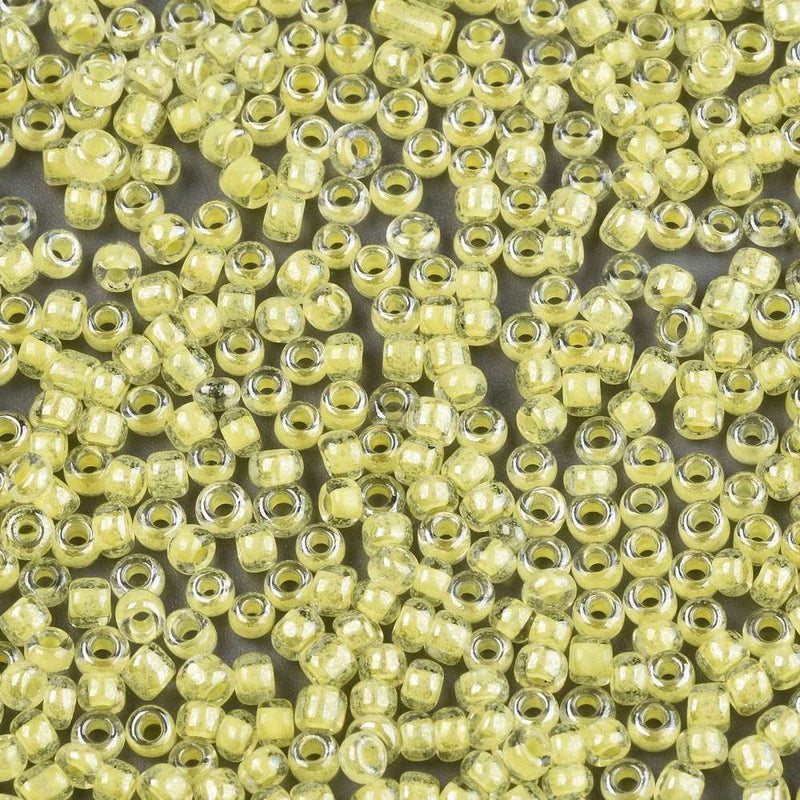 2mm Seed Beads ~ 20g ~ Inside Colours Lustred Yellow