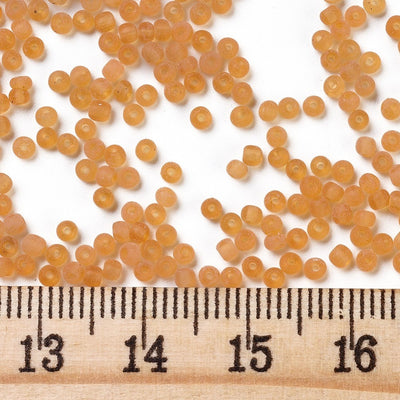 2mm Imitation Sea Glass - Frosted Glass Seed Beads ~ Beige ~ 20g