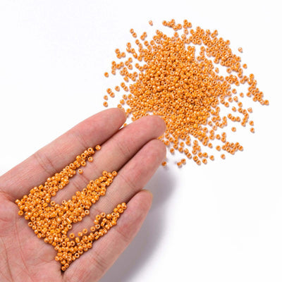 2mm Seed Beads ~ 20g ~ Lustred Orange