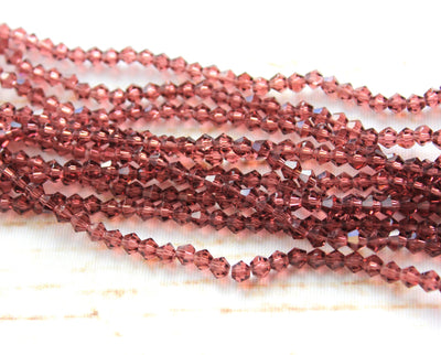 4mm Glass Bicones ~ approx. 93 Beads/String ~ Amethyst
