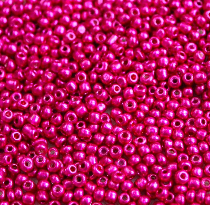 3mm Glass Seed Beads ~ 20g ~ Metallic Camellia