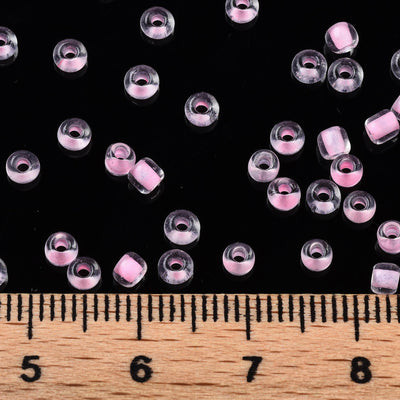 3mm Seed Beads ~ 20g ~ Inside Colours Pink Lined