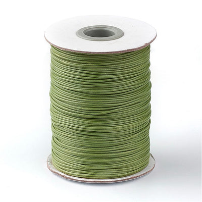 1mm Korean Waxed Polyester Cord ~ Olive Green ~ 1 Metre