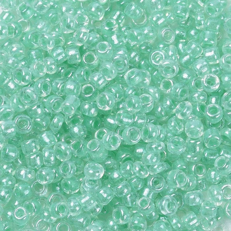 2mm Seed Beads ~ 20g ~ Inside Colours Lustred Milky Kiwi