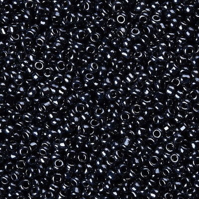 2mm Seed Beads ~ 20g ~ Lustred Black