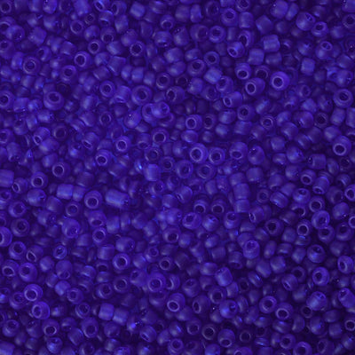 2mm Imitation Sea Glass - Frosted Glass Seed Beads ~ Blue ~ 20g