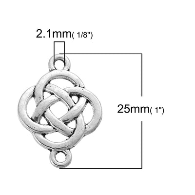 25x18mm Antique Silver Plated Celtic Knot Open Link / Connector