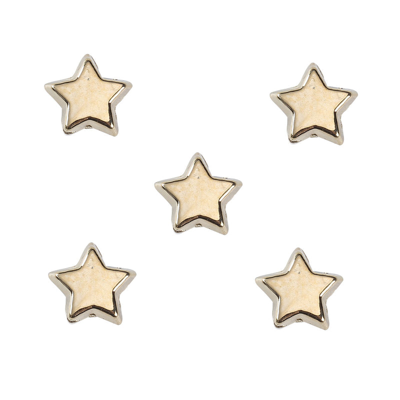 10x9mm Gold Colour Acrylic Star Shaped Beads ~ Pack of 10