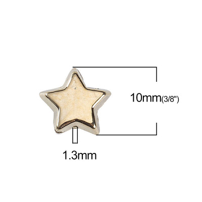 10x9mm Gold Colour Acrylic Star Shaped Beads ~ Pack of 10