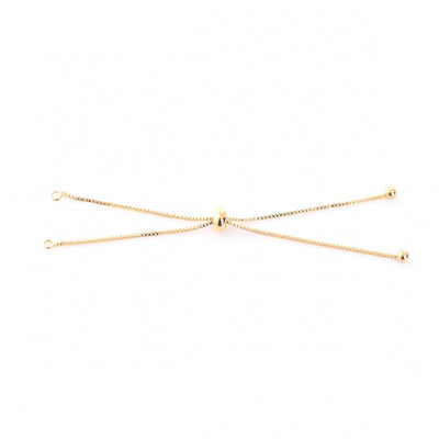 Gold Plated Copper Adjustable Bracelet Making Chain with Sliding Stopper