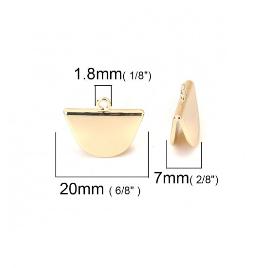 20mm x 16mm Gold Plated Ribbon / Cord Ends ~ Pack of 2