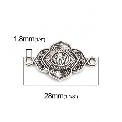 28x17mm Antique Silver Plated Lotus Connector