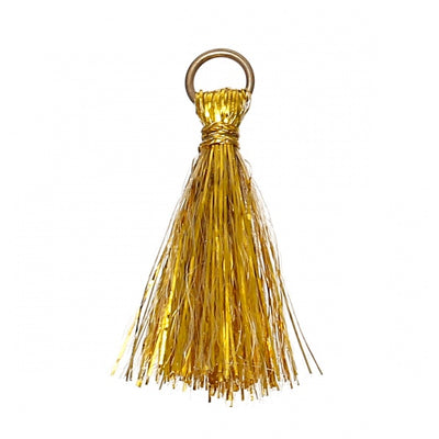 25mm Polyester Tassel with Gold Plated Jump Ring ~ Gold