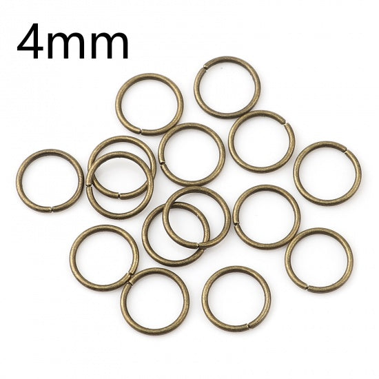 4mm Antique Bronze Plated Jump Rings ~ Pack of 200