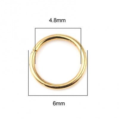 6mm Gold Plated Jump Rings ~ Pack of 200