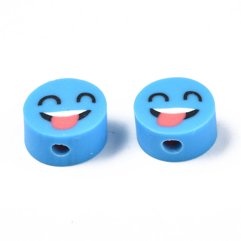 9x4mm Handmade Polymer Clay Emoji Beads ~ Mixed ~ 50 beads
