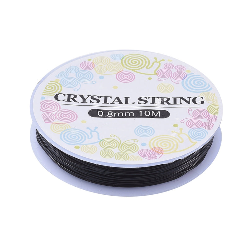 Crystal Elastic ~ 0.8mm Black Stretch Cord ~ 10m/spool