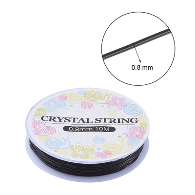 Crystal Elastic ~ 0.8mm Black Stretch Cord ~ 10m/spool