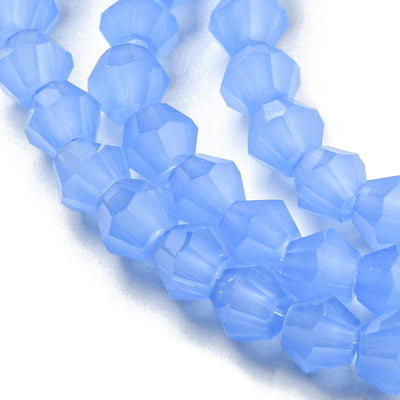 4mm Glass Bicones ~ Jade Blue ~ approx. 87 beads/string