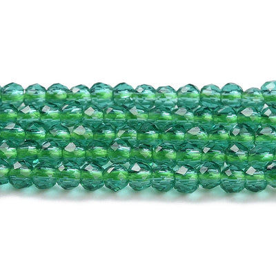 2mm Round Faceted Glass Beads ~ Sea Green ~ approx. 180 beads / string
