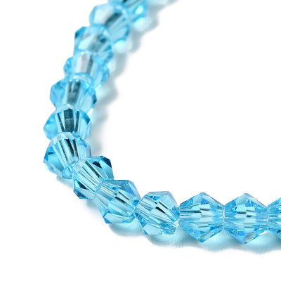 3mm Glass Bicones ~ approx. 130 Beads / String ~ Light Blue
