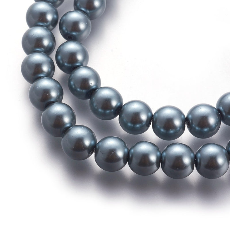 4mm Round Glass Pearls ~ Gray ~ approx. 200 beads / strand