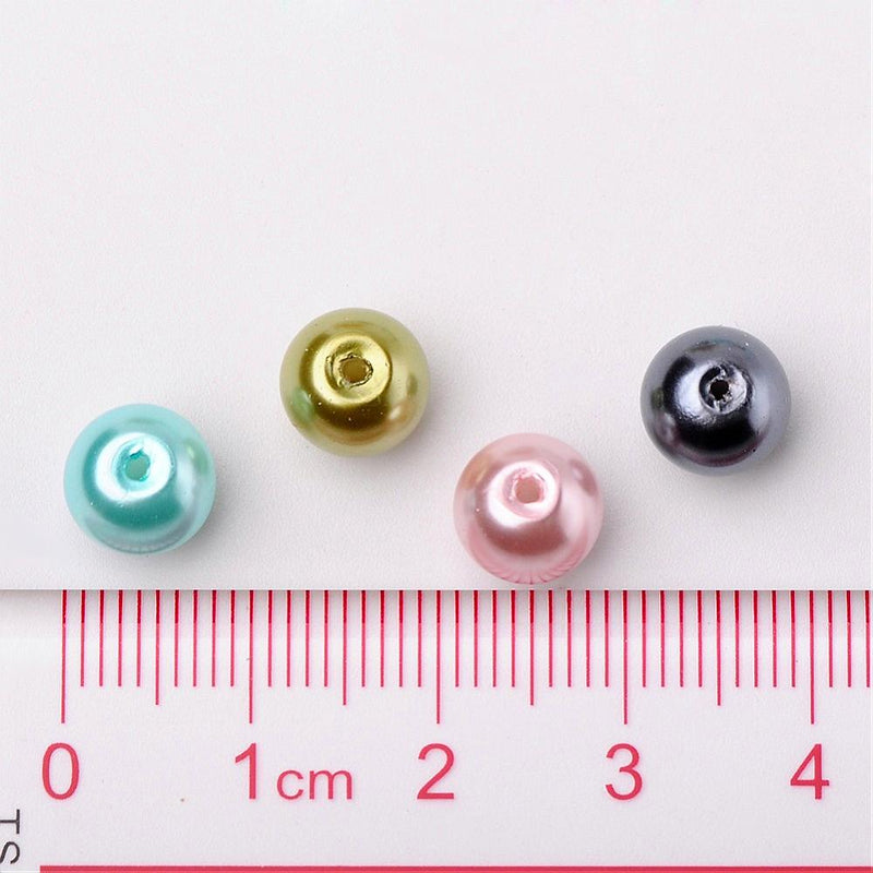 8mm Glass Pearls ~ Spring Colours Mix ~ 40 beads