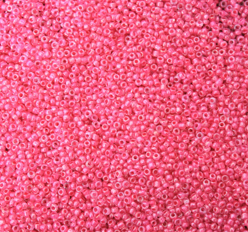 2mm Seed Beads ~ 20g ~ Inside Colours Fuchsia