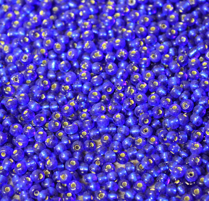 FGB Seed Beads ~ Size 6/0 ~ Silver Lined Dark Sapphire ~ 20 grams