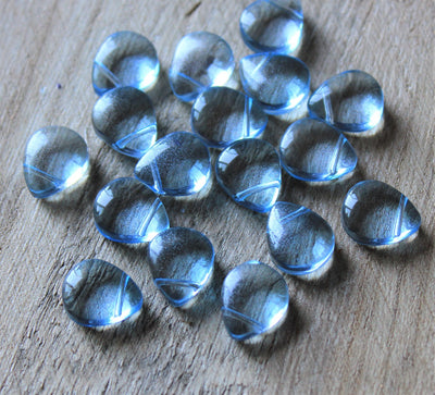 12.5mmx10.5mm Spray Painted Top Drilled Briolette Beads ~ Aqua ~ Pack of 4