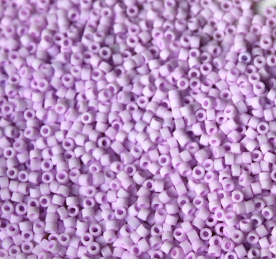 2x1.5mm Cylinder Seed Beads ~ Frosted Candy Pink ~ 5g