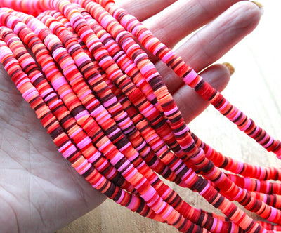 1 Strand of 6mm Polymer Clay Katsuki Beads ~ Sunset Mix ~ approx. 290-320 beads