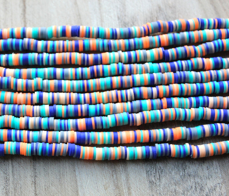 1 Strand of 6mm Polymer Clay Katsuki Beads ~ Beach Colour Mix ~ approx. 290-320 beads