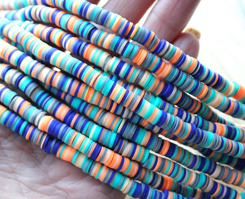 1 Strand of 6mm Polymer Clay Katsuki Beads ~ Beach Colour Mix ~ approx. 290-320 beads