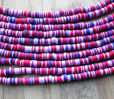 1 Strand of 6mm Polymer Clay Katsuki Beads ~ Purple Mix ~ approx. 290-320 beads