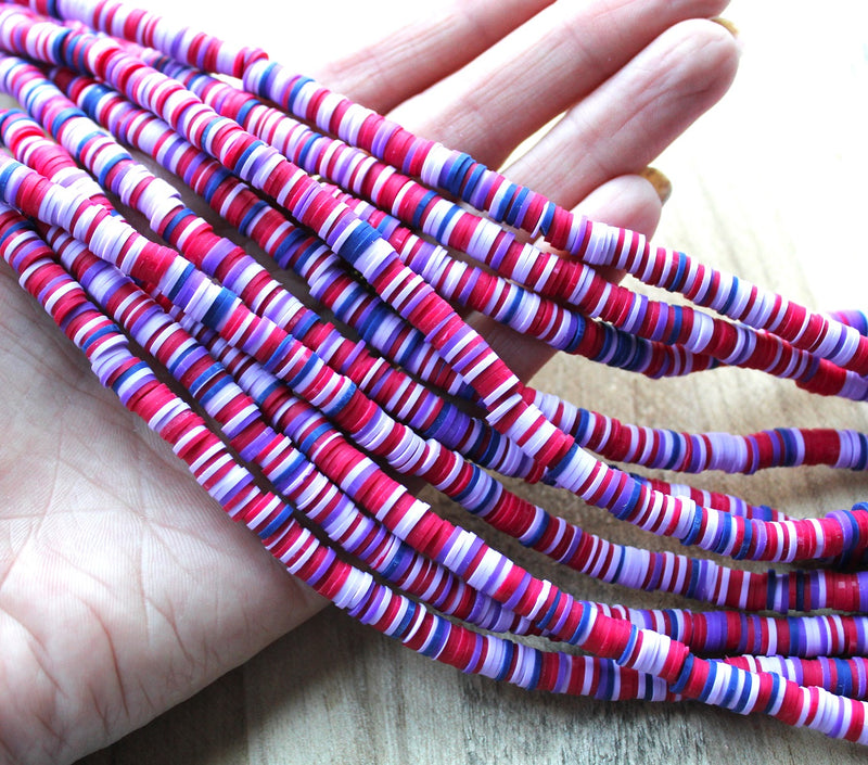 1 Strand of 6mm Polymer Clay Katsuki Beads ~ Purple Mix ~ approx. 290-320 beads