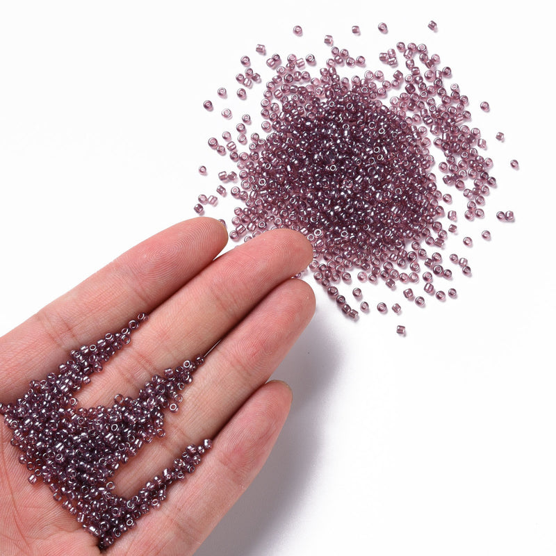 2mm Seed Beads ~ 20g ~ Lustred Amethyst
