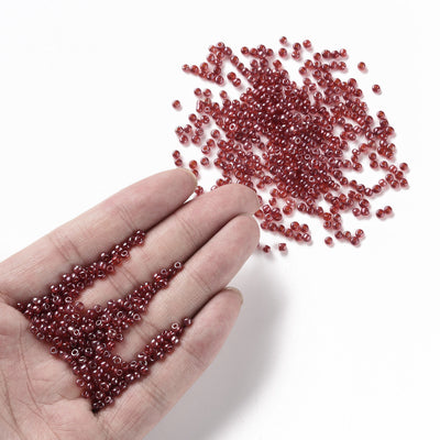 3mm Seed Beads ~ 20g ~ Lustred Crimson